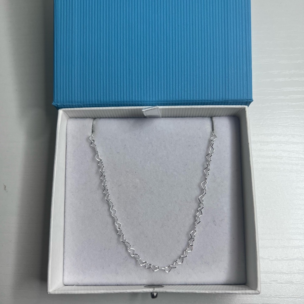 Sterling Silver Heart Link Necklace